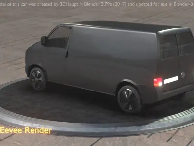 City Car 3 Commercial Transporter Type-C Black  Low-poly 3D model