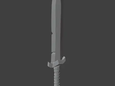 Medieval Sword Low-poly 3D model 5