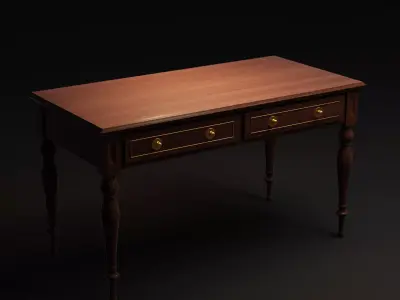 Antique Desk Low-poly 3D model