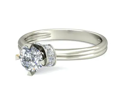 Solitaire Ring 3D print model 36