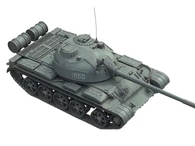 T 55 Main Battle Tank Low-poly 3D model