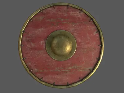 Round shields PBR pack Low-poly 3D model