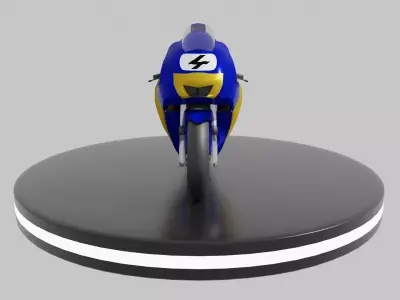 Moto de course Low-Poly Low-poly 3D model