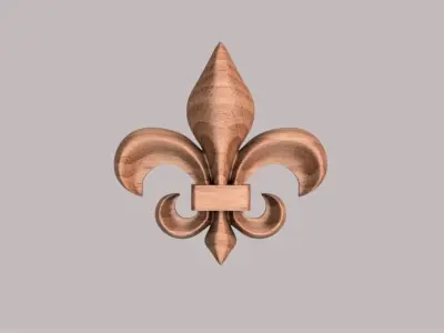 Fleur de lis Carving Ornament 3D print model