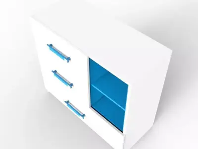 Modern Drawer Low-poly 3D model
