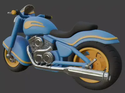 Cartoon Motorcycle 3D Model 3D model
