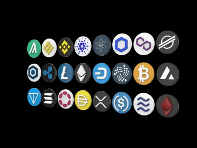 Cryptocurrency Logo 3D model