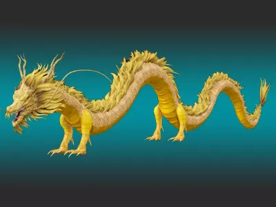  Chinese Dragon Rig 3D model