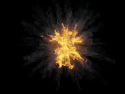 Small Aerial Explosion Simulation Low-poly 3D model