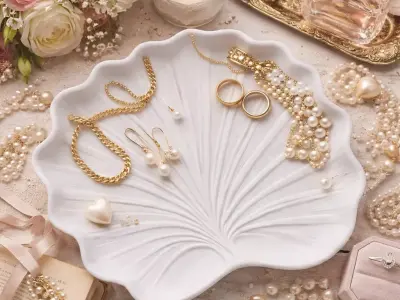 Vintage Shell Dish Flat Lay Background  Product Mockup Scene 3D print model