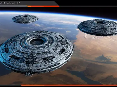 UFO MotherShip Low-poly 3D model