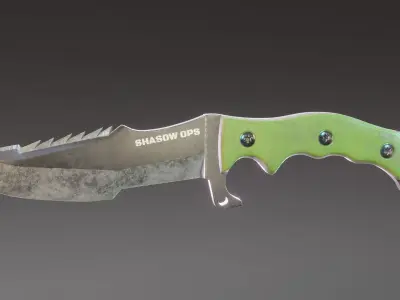Tactical Knife Low-poly 3D model 6