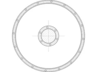 Medieval Wooden Round Shield 3D model