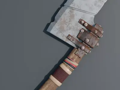 Cleaver Hatchet Post-Apocalyptic Melee Prop Low-poly 3D model