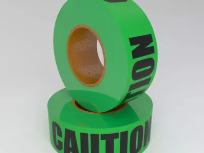 Caution Tape Green 3D model