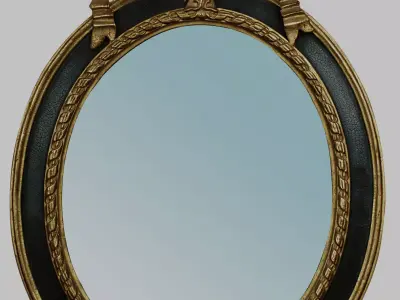 Mirror gold and with bow 3D model