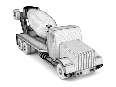 Wooden toy truck 14 3D model