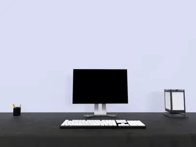 Study and computer table Free low-poly 3D model