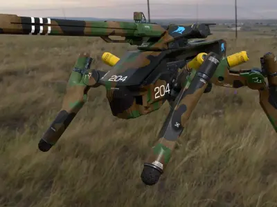 Fully Rigged Animated Spider Tank 3D model