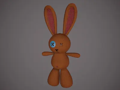 Teddy Rabbit Low-poly 3D model