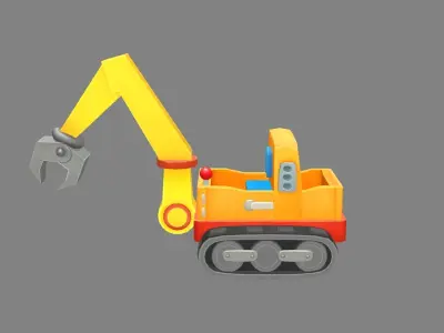 Cartoon crane toy Low-poly 3D model