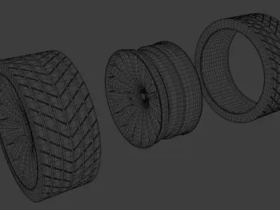Car Wheel 3D model V3