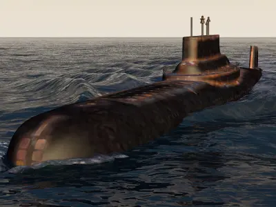 Models submarine Russian class typhoon Free 3D model