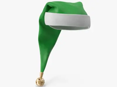 Christmas Hat Green with Bell 2 v2 3D model