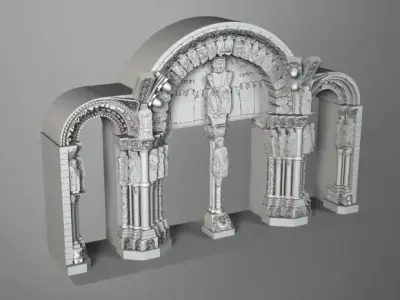 SANTIAGO church with arches and columns 3D model