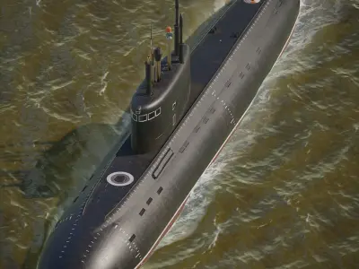 Project 636 Varshavyanka Low-poly 3D model