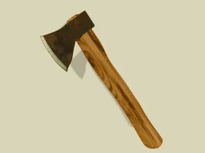 An old  Axe Low-poly 3D model