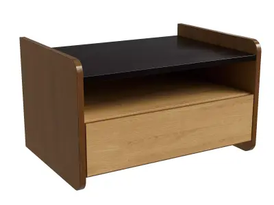 Floating With Open And Closed Storage Nightstand Low-poly 3D model