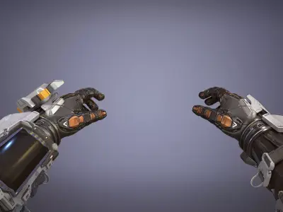 Sci Fi Hand Empty Animations Low-poly 3D model