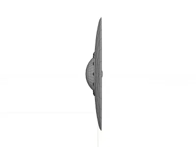 Medieval Iron and Wood Round Shield 3D Model 3D model