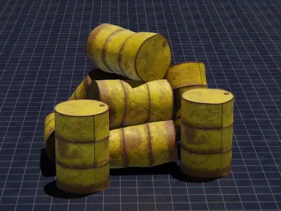 Toxic Waste Barrel Low-poly 3D model