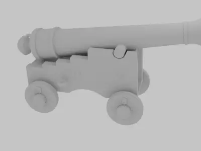 Pirate cannon Low-poly 3D model by Banism