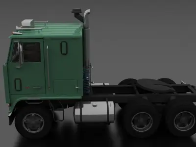 W-Series WT-9000 Semi Truck 1972 Low-poly 3D model