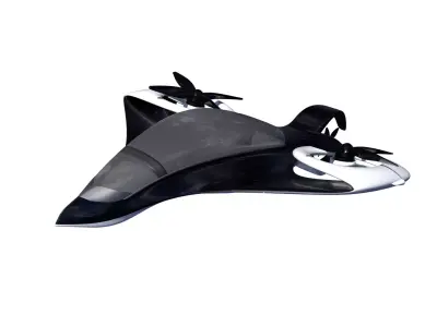 Futuristic  Aircraft - High-Poly Sci-Fi 3D Model 3D model