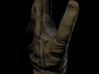 Military tactical glove  Low-poly 3D model