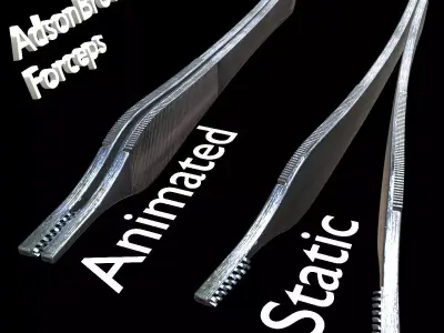 Adson Brown Forceps 3D Model  Low-poly 3D model