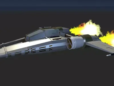 Game Ready Space Ship  Low-poly 3D model