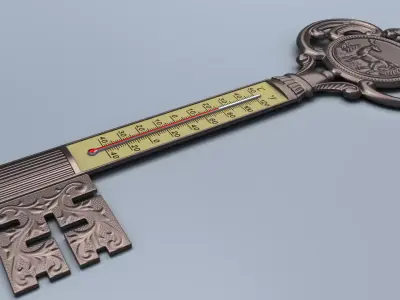Antique Room Thermometer 3D model