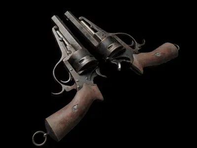 Galand Revolver M1870 Low-poly 3D model