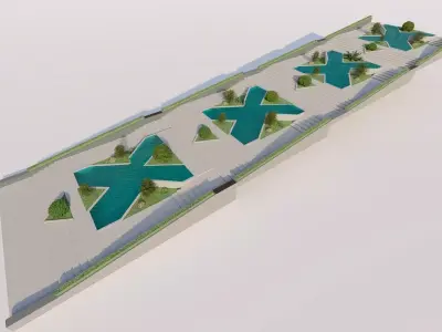 park-public park-Private Park Landscape 3D model 2