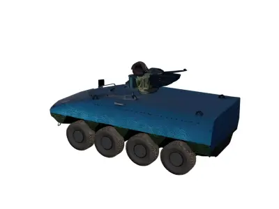 Patria AMV Armored Personnel Carrier Low Poly APC Model Low-poly 3D model