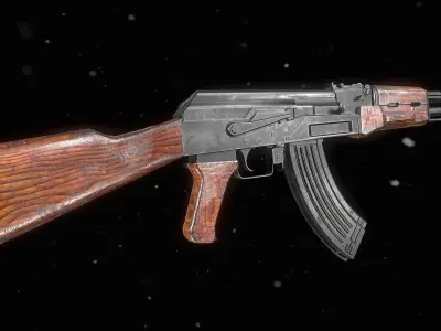 AK-47  Low-poly 3D model