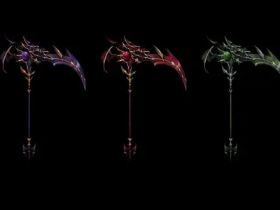 Demonic Scythe Low-poly 3D model