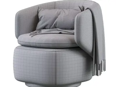 Crescent Swivel Chair 3D model