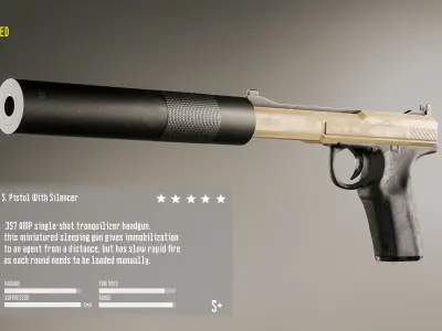 WU Single-Shot Tranquilizer Handgun 3D model