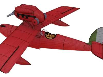 Macchi M33 Low-poly 3D model